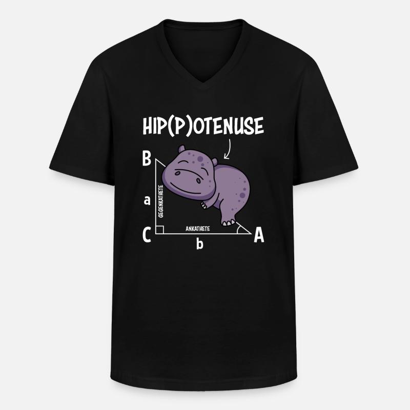 Mathelehrer Hippotenuse Mathematik - Männer-T-Shirt mit V-Ausschnitt - Schwarz