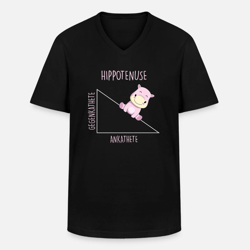 Hippotenuse Mathelehrer - Männer-T-Shirt mit V-Ausschnitt - Schwarz