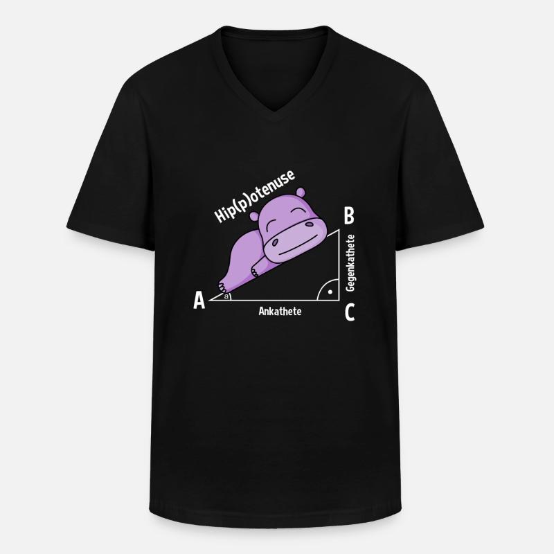 Mathelehrer Hipotenuse Mathe - Männer-T-Shirt mit V-Ausschnitt - Schwarz