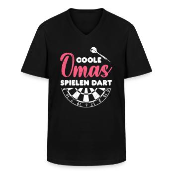 Coole Omas spielen Dart Frauen Darts Zubehör Dart - Männer-T-Shirt mit V-Ausschnitt - Schwarz - Vorne - AI Model Male 178 dark (178cm)
