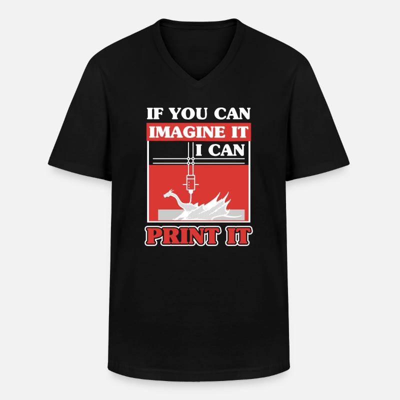 3D Scan Digitaldruck Drucker - Männer-T-Shirt mit V-Ausschnitt - Schwarz