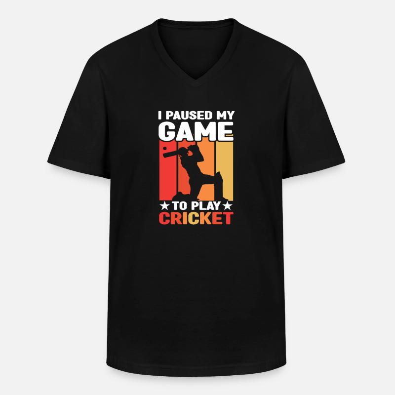 Cricket Pitcher - Männer-T-Shirt mit V-Ausschnitt - Schwarz