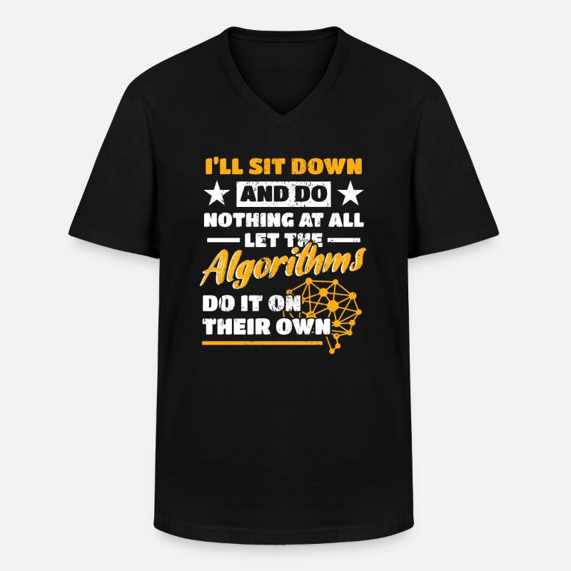 Algorithmen Computerprogrammierer Roboteringenieur - Männer-T-Shirt mit V-Ausschnitt - Schwarz