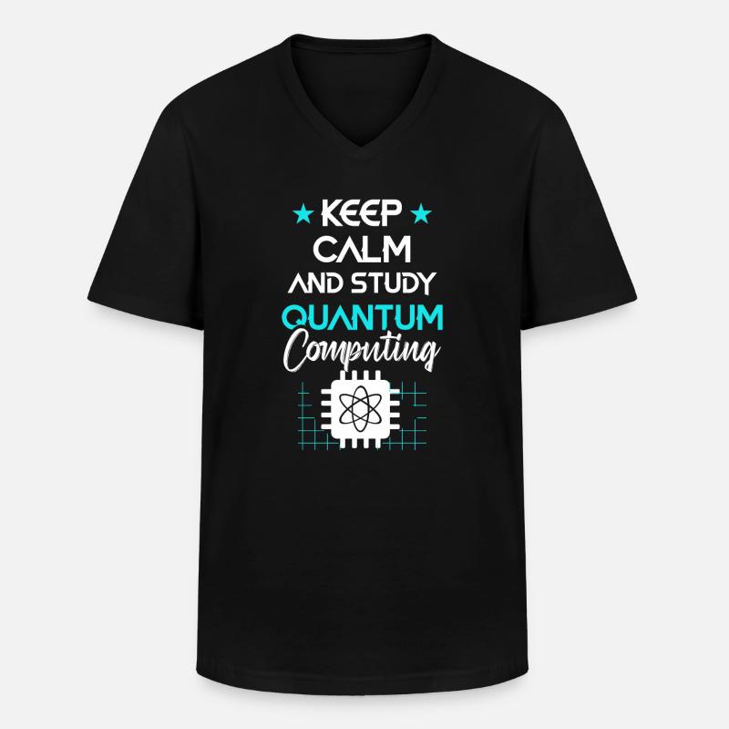 Informatique quantique Mécanique quantique - T-shirt col V Homme - noir
