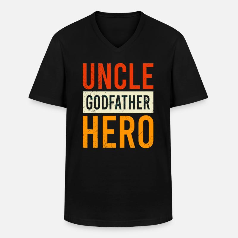 Pate Held Onkel - Männer-T-Shirt mit V-Ausschnitt - Schwarz