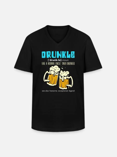 Bier Trinker Onkel Drunkel - Männer-T-Shirt mit V-Ausschnitt - Schwarz