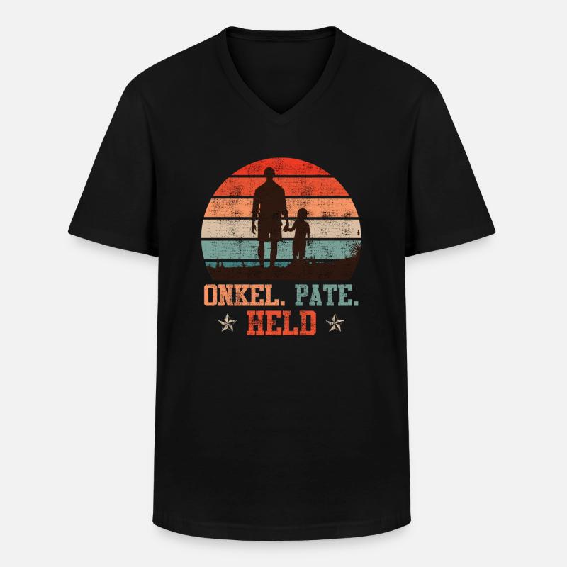 Onkel Pate Held Onkel Spruch - Männer-T-Shirt mit V-Ausschnitt - Schwarz