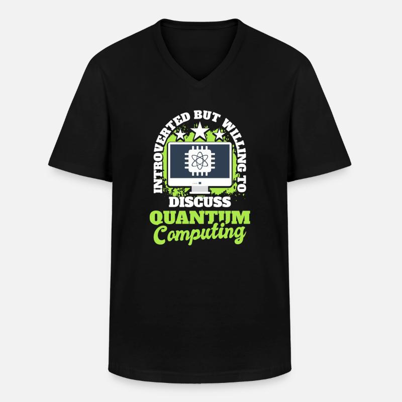 Quantum Computer Quantum Mechanics - Men's V-Neck T-Shirt - black