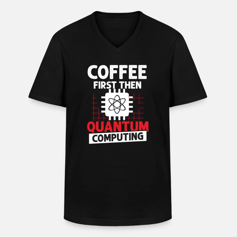 Quantum physics qubit - Men's V-Neck T-Shirt - black