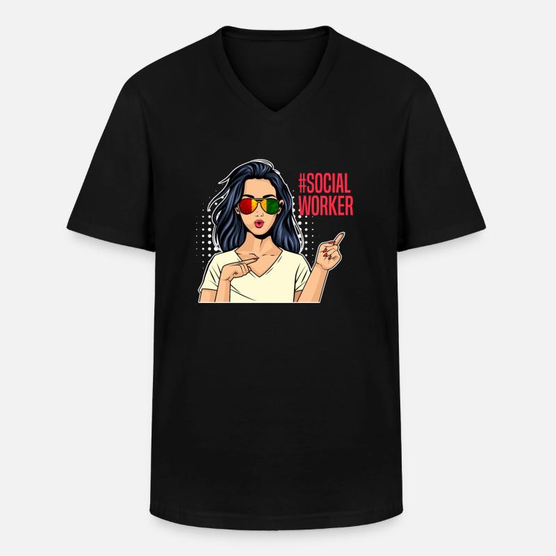 Afrika Ich bin Sozialarbeiterin - Männer-T-Shirt mit V-Ausschnitt - Schwarz