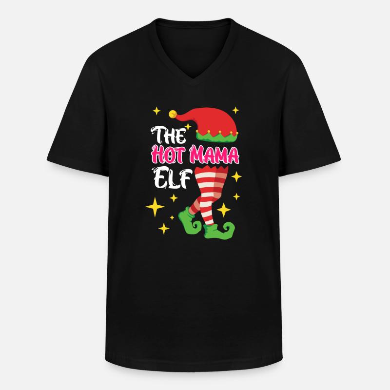 The Elf Mutter Elfe - Männer-T-Shirt mit V-Ausschnitt - Schwarz