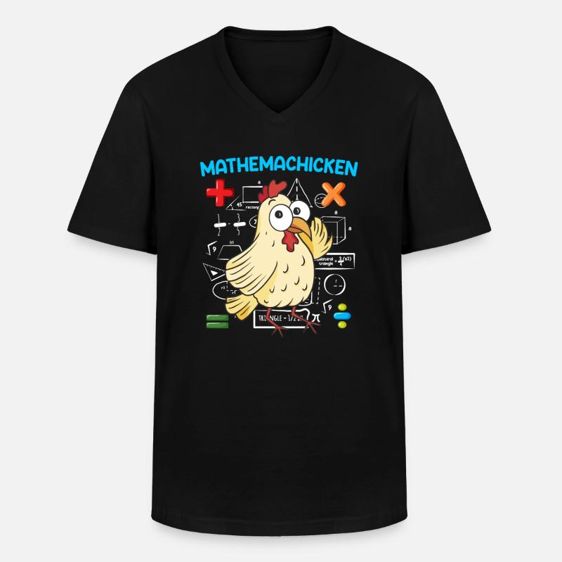 Mathemachicken Math Math Teacher - Men's V-Neck T-Shirt - black