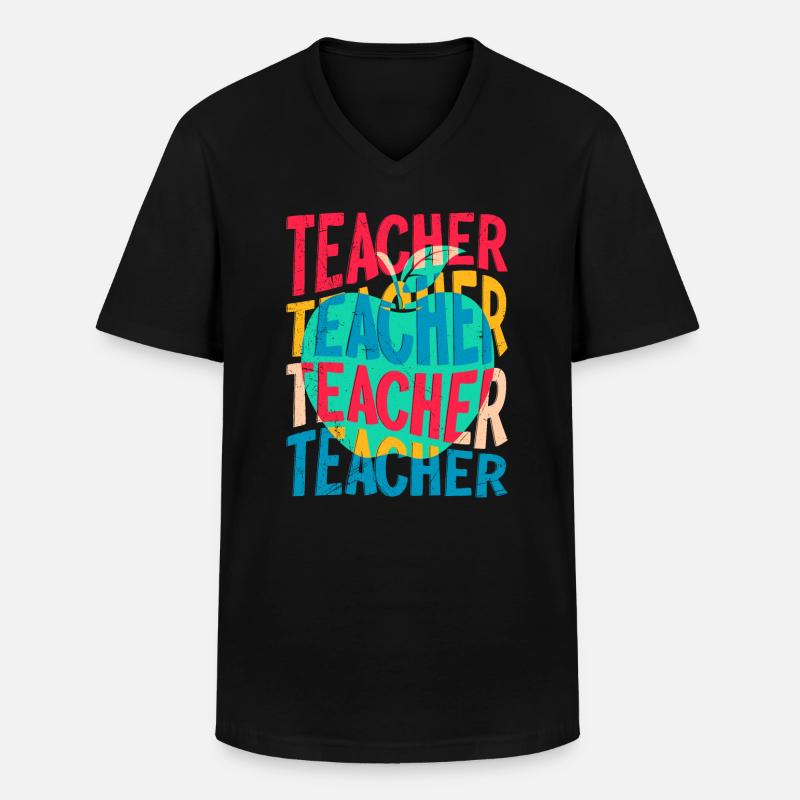 Lehrerin ich bin ein Lehrer - Männer-T-Shirt mit V-Ausschnitt - Schwarz