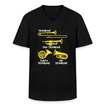 Kleine Posaune Kurvige Posaune Dicke Posaune - Männer-T-Shirt mit V-Ausschnitt - Schwarz - Vorne - AI Model Male 178 dark (178cm)