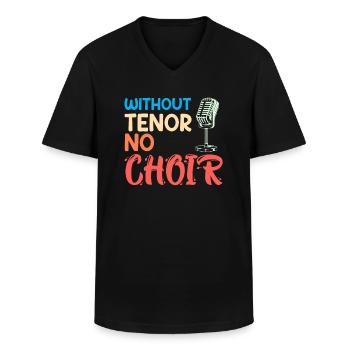 Musique Sans ténor aucun choriste ne chante - T-shirt col V Homme - noir - Devant - AI Model Male 178 dark (178cm)