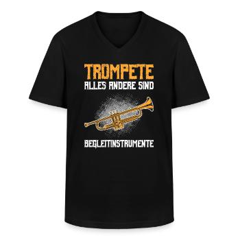 Alles andere sind Begleitinstrumente Trompete - Männer-T-Shirt mit V-Ausschnitt - Schwarz - Vorne - AI Model Male 178 dark (178cm)