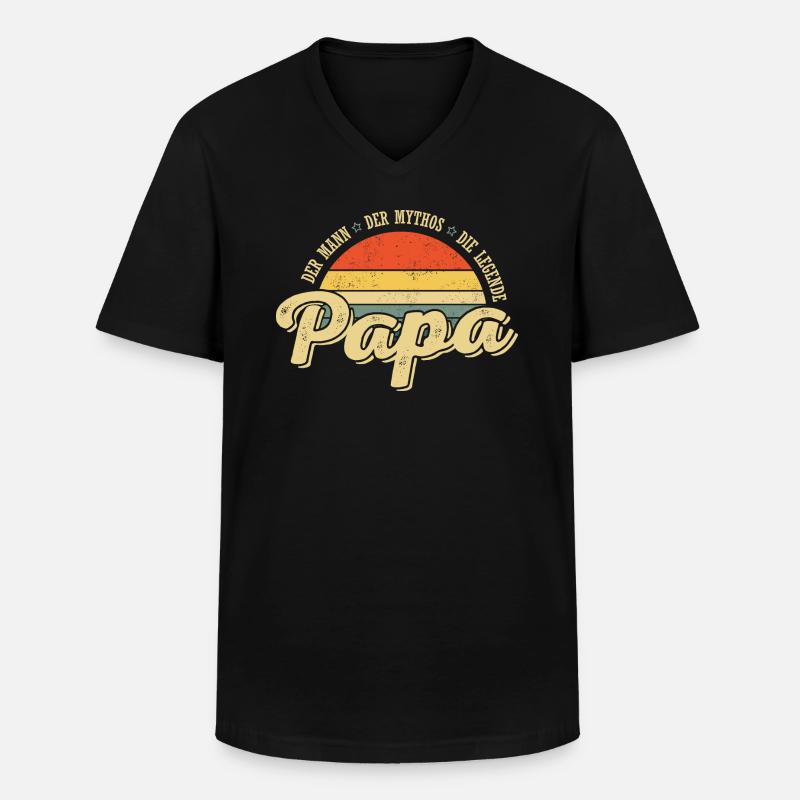 Superdaddy - Männer-T-Shirt mit V-Ausschnitt - Schwarz