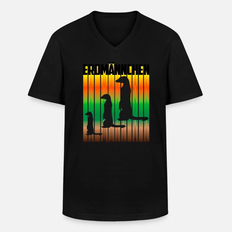 DIE ERDMÄNNCHEN Meerkats - Männer-T-Shirt mit V-Ausschnitt - Schwarz
