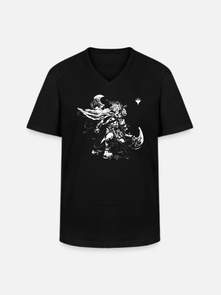 Magic: The Gathering Ajani White Drawing - Klassisk herre T-shirt med V-udskæring - sort