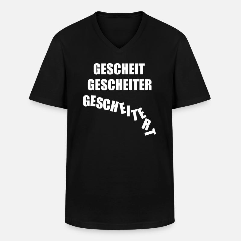 gescheit gescheiter gescheitert, scheitern, klug - Männer-T-Shirt mit V-Ausschnitt - Schwarz
