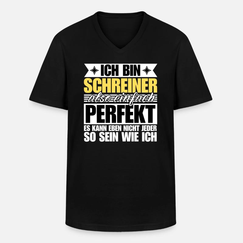 Perfekter Schreiner - Männer-T-Shirt mit V-Ausschnitt - Schwarz