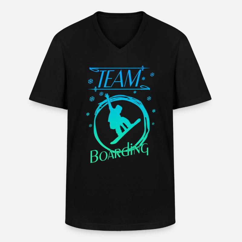 boarden boarding - Männer-T-Shirt mit V-Ausschnitt - Schwarz