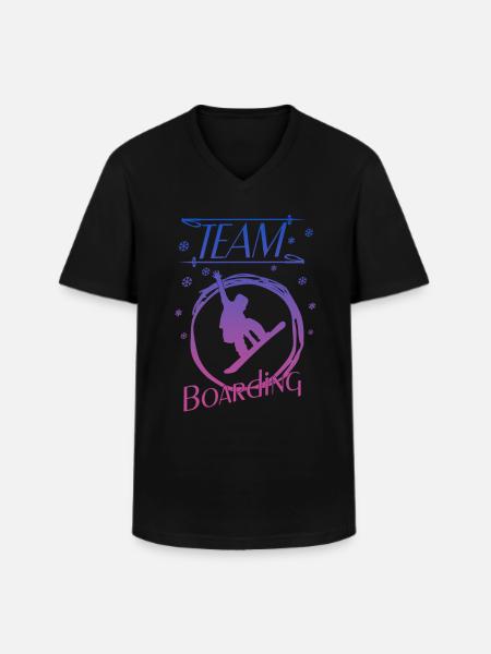 Boarding Snowboarding Boarder - Männer-T-Shirt mit V-Ausschnitt - Schwarz