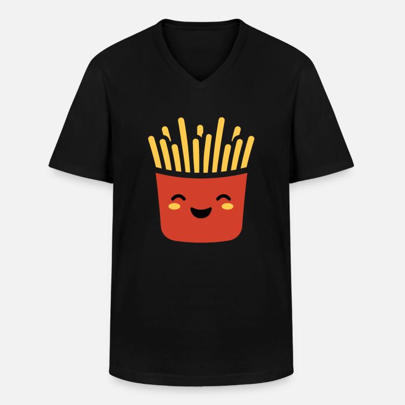 Pommes frites - Männer-T-Shirt mit V-Ausschnitt - Schwarz
