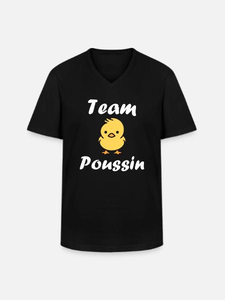 Team poussin - T-shirt col V Homme - noir