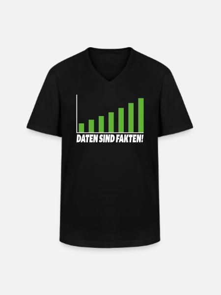 Data are facts - Men's V-Neck T-Shirt - black