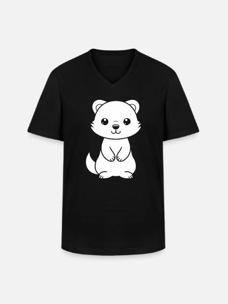 Humor little weasel - Men's V-Neck T-Shirt - black