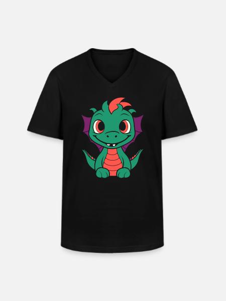 Bébé dragon - T-shirt col V Homme - noir