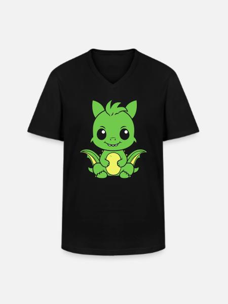 Bébé dragon - T-shirt col V Homme - noir