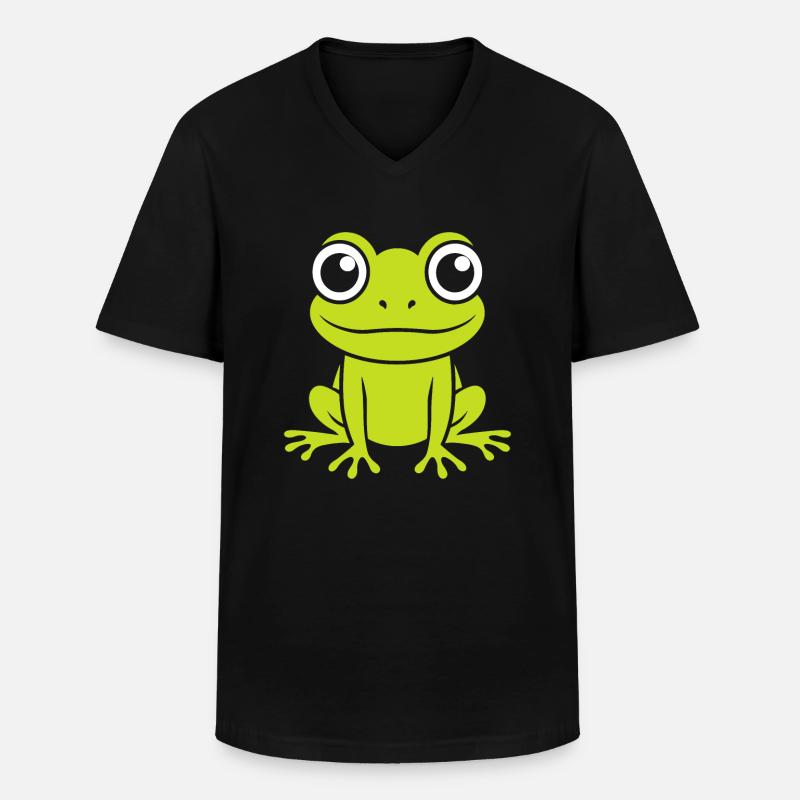 Kleiner Frosch - Männer-T-Shirt mit V-Ausschnitt - Schwarz