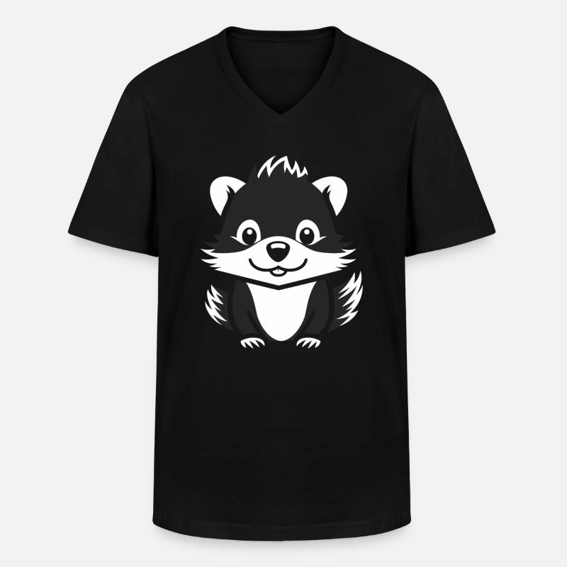 Stinktier - Männer-T-Shirt mit V-Ausschnitt - Schwarz