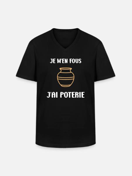 Poterie - T-shirt col V Homme - noir