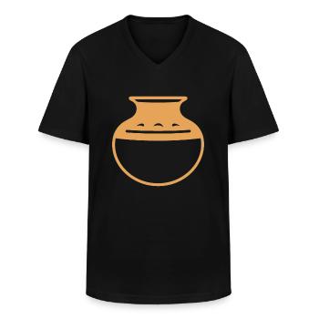 Pottery - Men's V-Neck T-Shirt - black - Front - AI Model Male 178 dark (178cm)