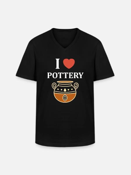 Poterie - T-shirt col V Homme - noir