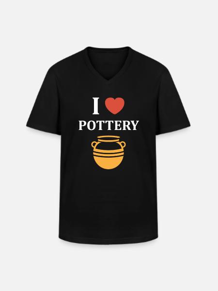 Poterie - T-shirt col V Homme - noir