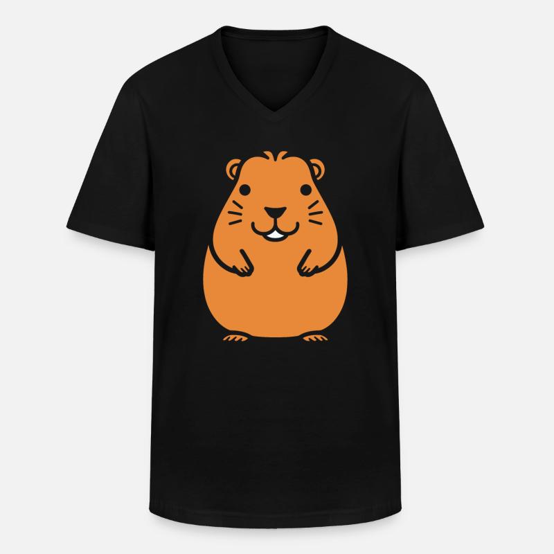 Capybara - Männer-T-Shirt mit V-Ausschnitt - Schwarz