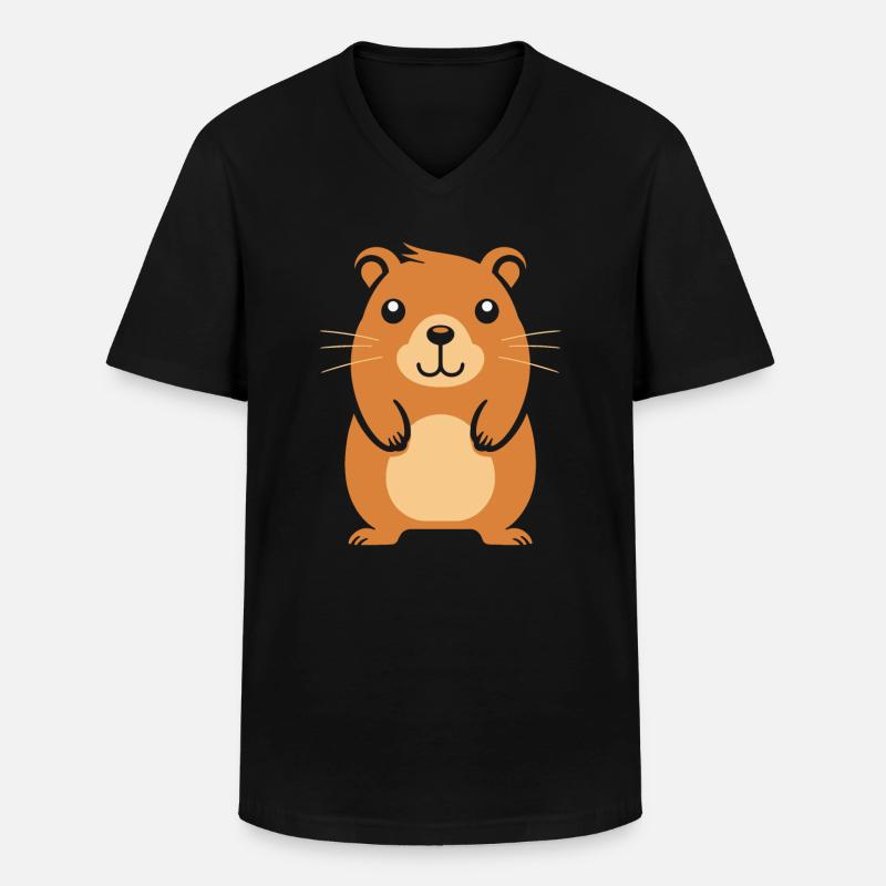 Capybara - Männer-T-Shirt mit V-Ausschnitt - Schwarz