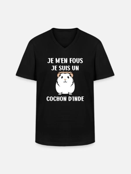Humour cochon d'ine - T-shirt col V Homme - noir