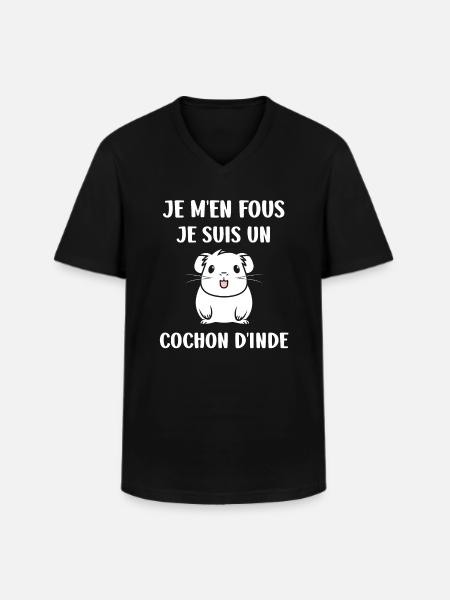 Humour cochon d'ine - T-shirt col V Homme - noir