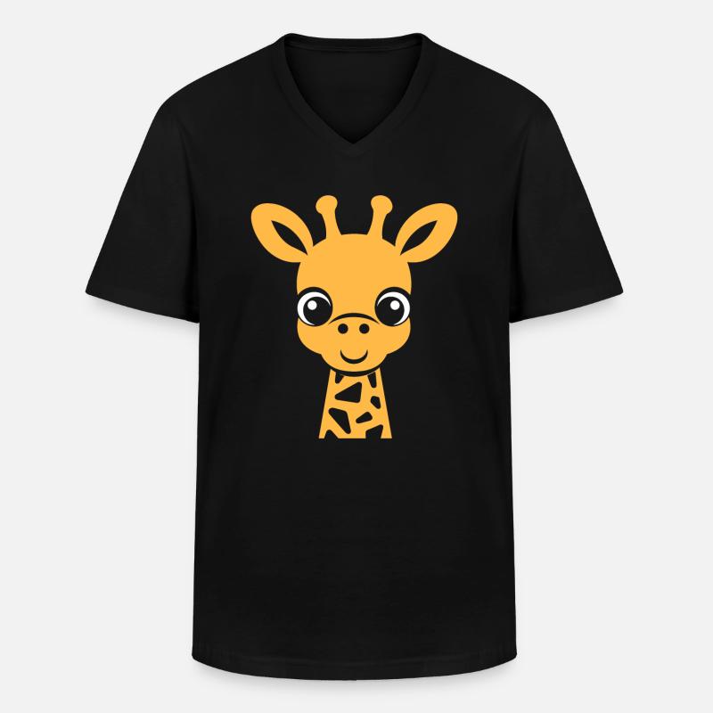Kopf der Giraffe - Männer-T-Shirt mit V-Ausschnitt - Schwarz