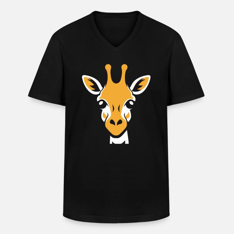 Kopf der Giraffe - Männer-T-Shirt mit V-Ausschnitt - Schwarz