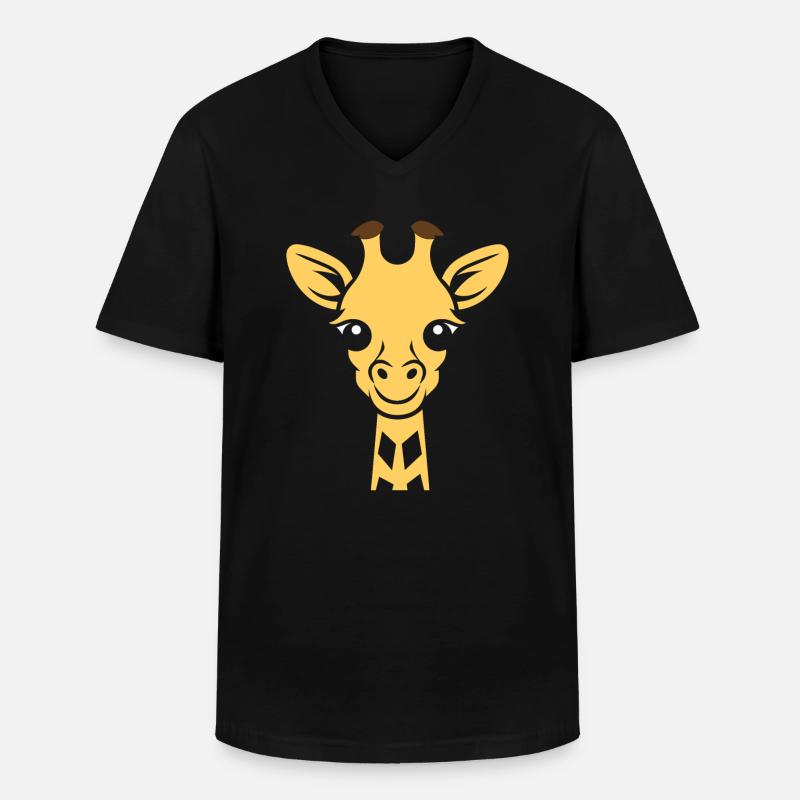 Kopf der Giraffe - Männer-T-Shirt mit V-Ausschnitt - Schwarz