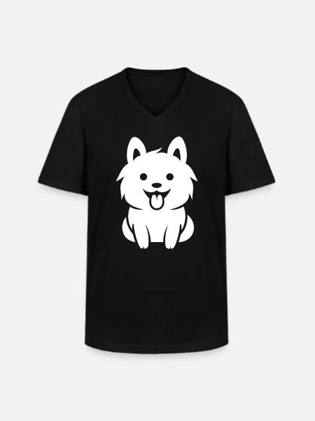Chien Samoyède - T-shirt col V Homme - noir