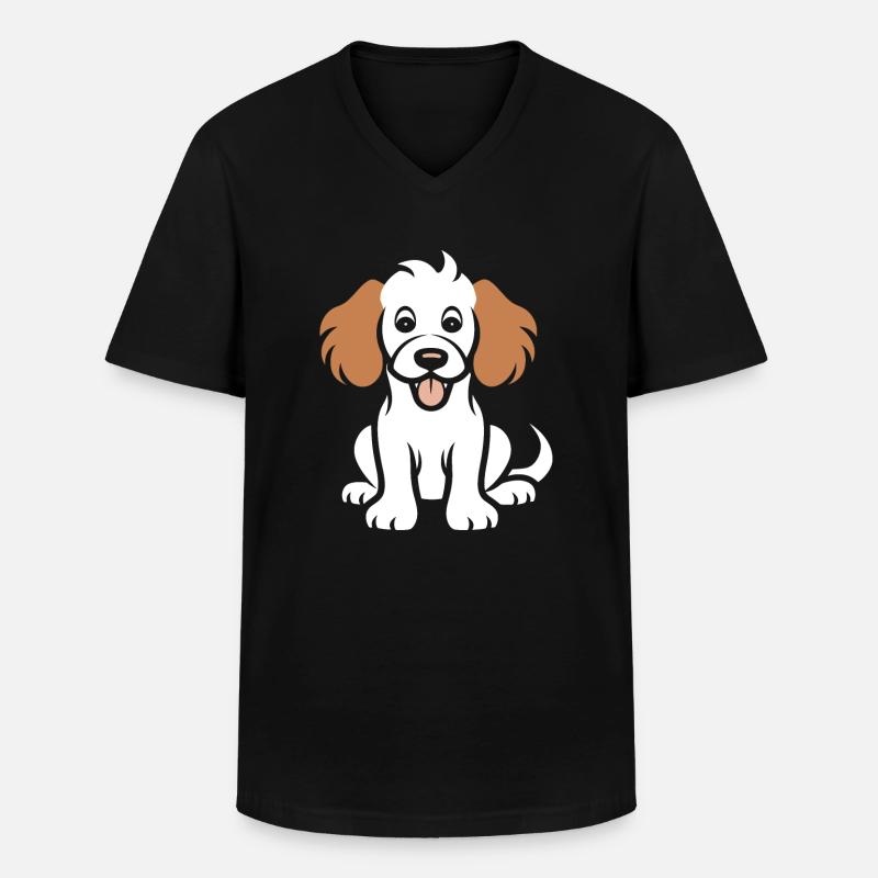 Cocker Spaniel Hund - Männer-T-Shirt mit V-Ausschnitt - Schwarz