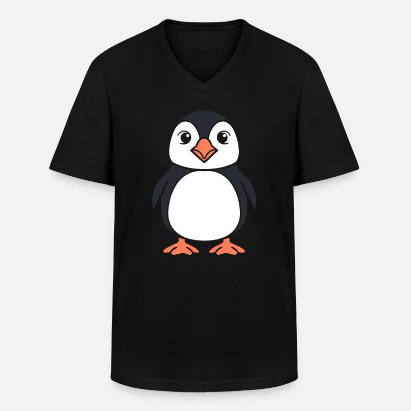 Papageitaucher - Männer-T-Shirt mit V-Ausschnitt - Schwarz