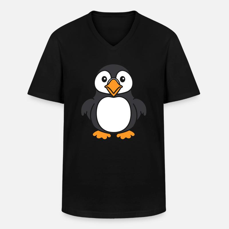 Papageitaucher - Männer-T-Shirt mit V-Ausschnitt - Schwarz